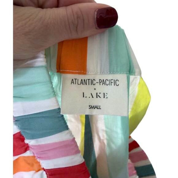 LAKE x Atlantic-Pacific Sadie Shorts Pajama Set Rainbow Stripe Size SMALL - Picture 8 of 10